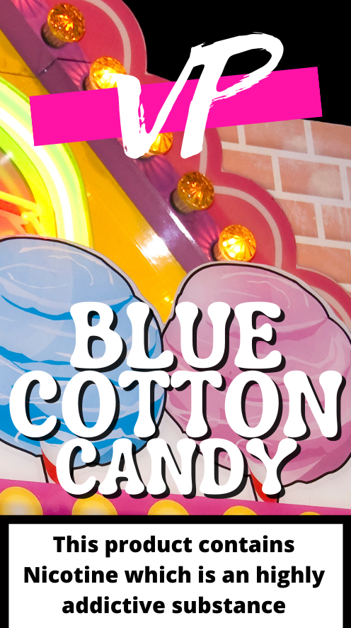 Blue Cotton Candy Flavoured E-liquid created by Vapour parlour