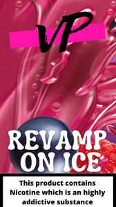 REVAMP ON ICE ELIQUID BY VAPOUR PARLOUR BLACKCURRANT CHEWITS MEETS WITH AN EXOTIC BLEND OF FRUIT FLAVOURS WITH AN ICY UPLIFTING BLAST