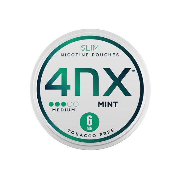 4NX 6mg Mint Slim Nicotine Pouches 5 x 20 Pouches