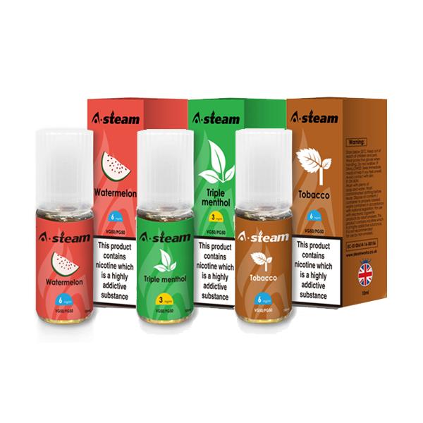 A-Steam Fruit Flavours 3MG 10 x 10ML E-Liquid (50VG/50PG)