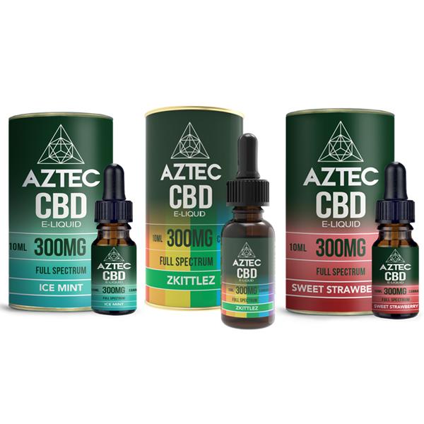 Aztec CBD 300mg CBD Vaping Liquid 10ml (50PG/50VG)